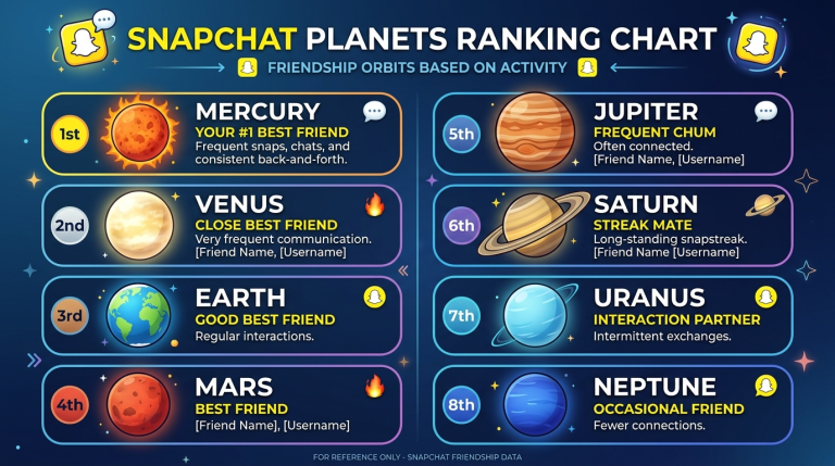 Snapchat Planets Ranking Chart