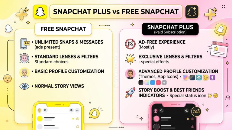 Snapchat Plus vs Free Snapchat